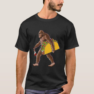 Sasquatch Carrying A Taco And A Bottle Of Hot Sauc T-Shirt