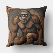 Sasquatch Cave Throw Pillow