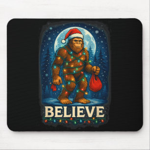 Sasquatch Christmas Lights Holiday Believe  Mouse Mat