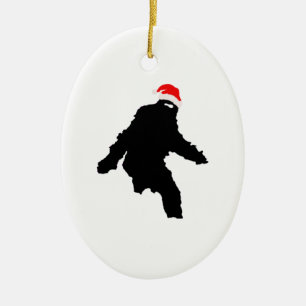 Sasquatch Claus Ceramic Tree Decoration