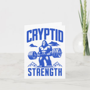 Sasquatch Cryptid Strength Lifting Humour Monochro Card
