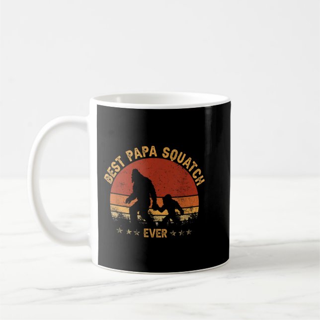 Sasquatch Dad Best Papa Squatch Ever Bigfoot Dad F Coffee Mug (Left)