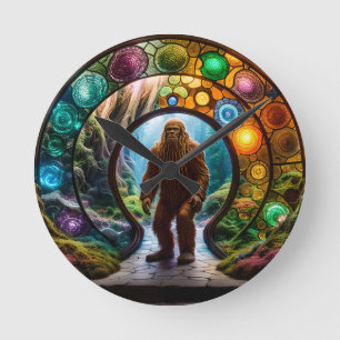 Sasquatch Dimensional Portal Round Clock