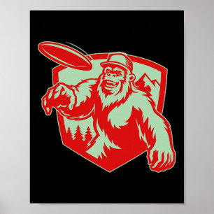Sasquatch Disc Golf Outdoor Dge Disc Golfing Bigfo Poster