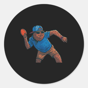 Sasquatch Disc Golfer Funny Disc Golf _1 Classic Round Sticker