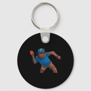 Sasquatch Disc Golfer Funny Disc Golf _1 Key Ring