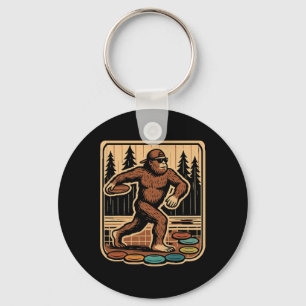 Sasquatch Disc Golfer Funny Disc Golf Key Ring