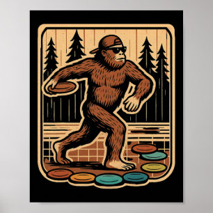 Sasquatch Disc Golfer Funny Disc Golf  Poster