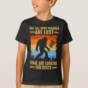 Sasquatch Disc Golfer Lost Outdoor Retro Art _1  T-Shirt