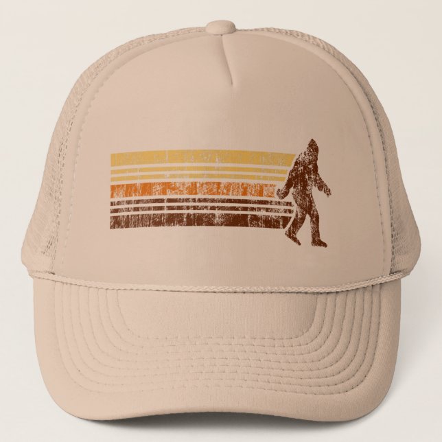 Sasquatch Distressed Vintage Retro Trucker Hat (Front)