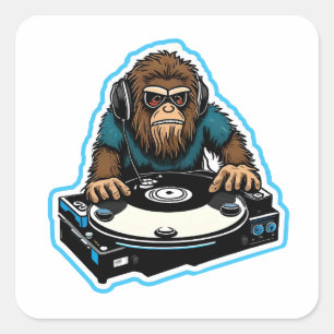 Sasquatch DJ Square Sticker