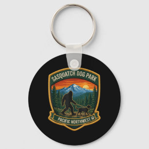 Sasquatch Dog Park Pacific Northwest Bigfoot Men Key Ring