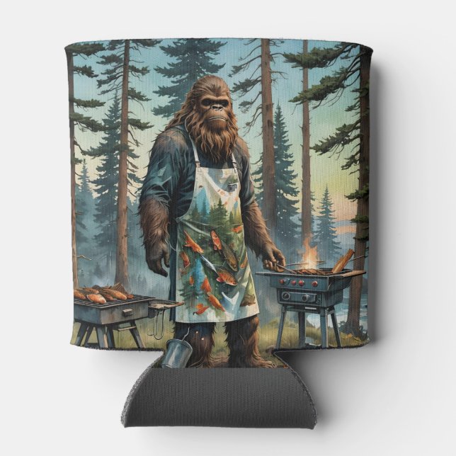 Sasquatch Fish Grillmaster Dad Can Cooler (Back)