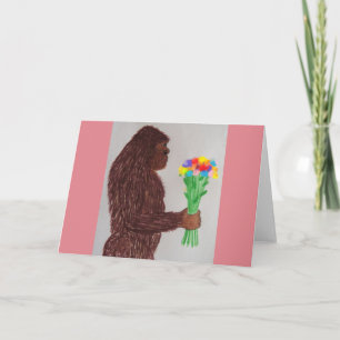 Sasquatch flowers love holiday card