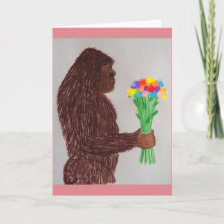 Sasquatch flowers love holiday card