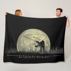 Sasquatch Fly Fishing Fleece Blanket