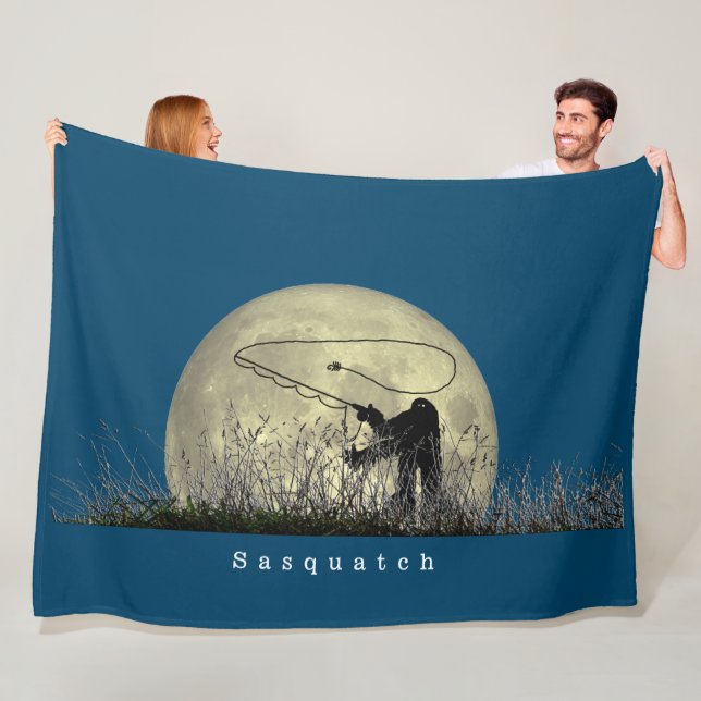 Sasquatch Fly Fishing Fleece Blanket (In Situ)