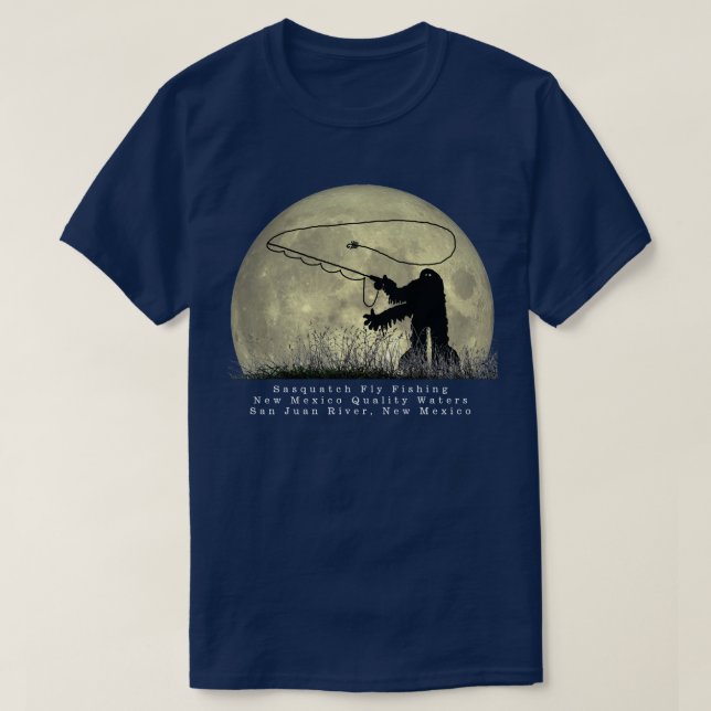 Sasquatch Fly Fishing New Mexico T-Shirt (Design Front)