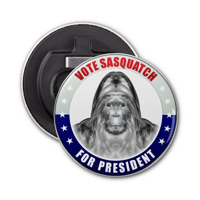 Sasquatch For President Bottle Opener (Front)