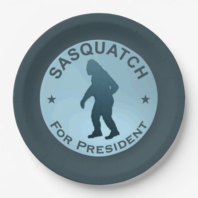 Sasquatch For President Paper Plate (Front)
