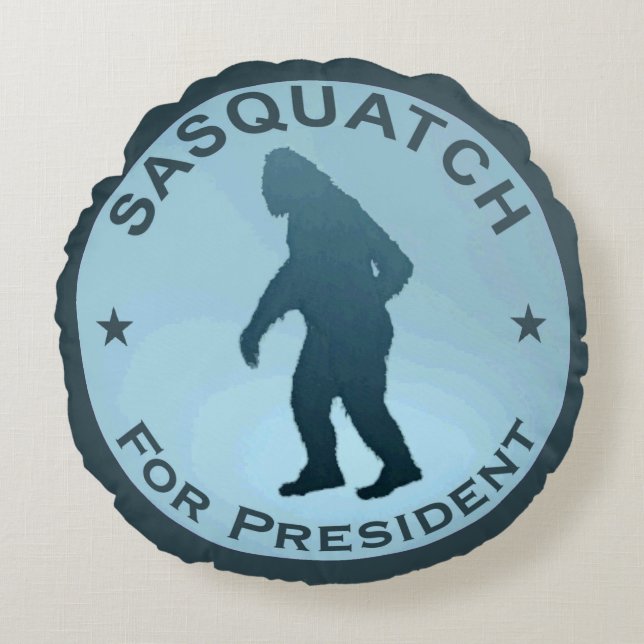 Sasquatch For President Round Cushion (Front)