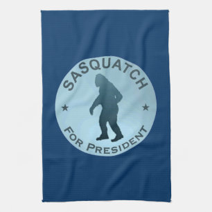 Sasquatch For President Tea Towel