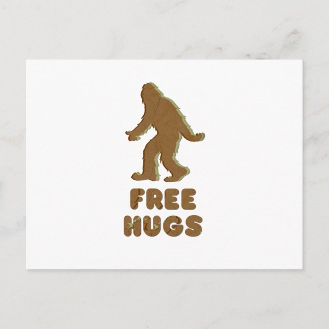 SASQUATCH - FREE HUGS POSTCARD (Front)