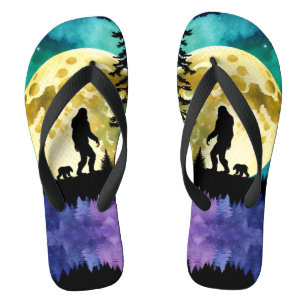 Sasquatch Full moon  Flip Flops