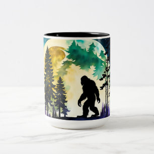 Sasquatch Full moon Two-Tone Coffee Mug