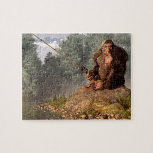 Sasquatch Goes Fishing Jigsaw Puzzle