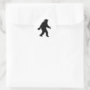 Sasquatch Graduation Classic Round Sticker