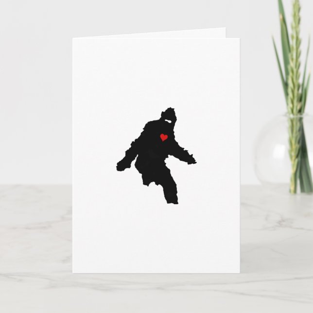 Sasquatch Heart Valentine Holiday Card (Front)