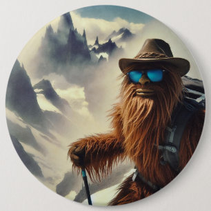 Sasquatch Hiking Mountains 6 Cm Round Badge