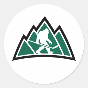 Sasquatch Hockey 3" round sticker (sheet of 6)