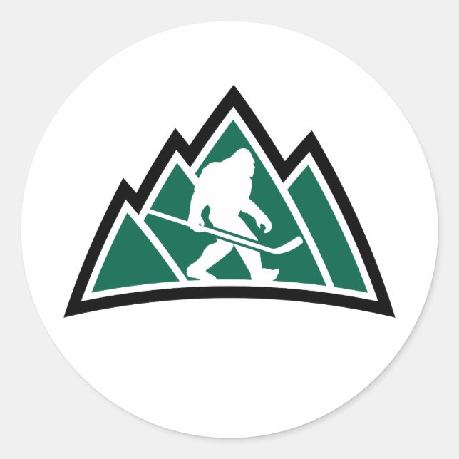 Sasquatch Hockey 3" round sticker (sheet of 6) (Front)