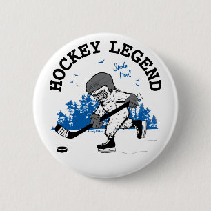 Sasquatch Hockey Legend Bigfoot Flare 6 Cm Round Badge