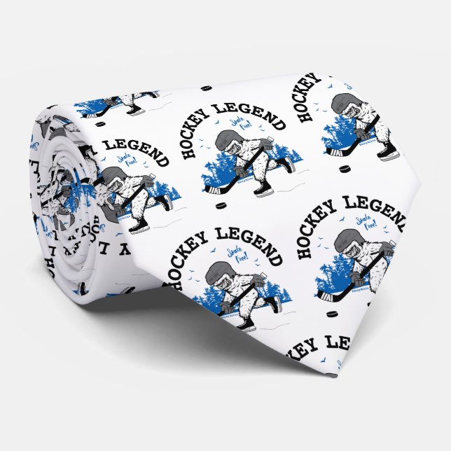 Sasquatch Hockey Legend Bigfoot Neck Tie (Rolled)