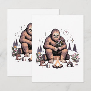 Sasquatch Holding Flowers Card