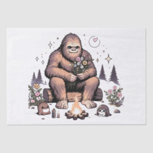 Sasquatch Holding Flowers Tissue Paper
