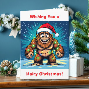 Sasquatch Humor and Pun Personalized Christmas Card