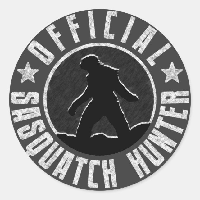 Sasquatch HUNTER Circle logo Classic Round Sticker (Front)