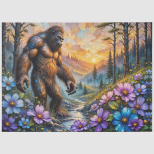 Sasquatch in Floral Mountain valley Tissue Paper