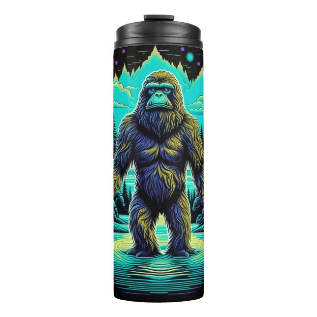 Sasquatch in the Woods Ai Art Thermal Tumbler (Front)