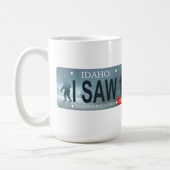 Sasquatch License Plate Coffee Mug (Left)