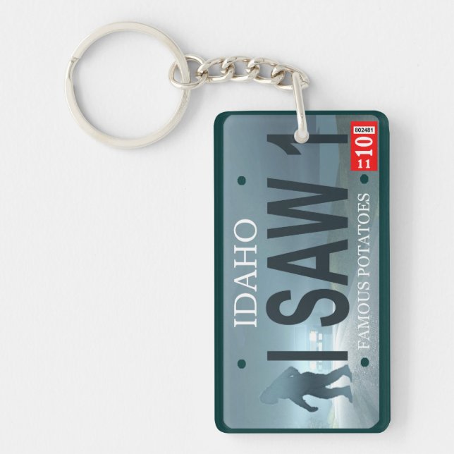 Sasquatch License Plate Key Ring (Front)