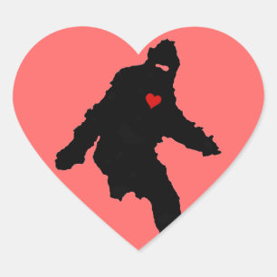 Sasquatch Love Heart Sticker