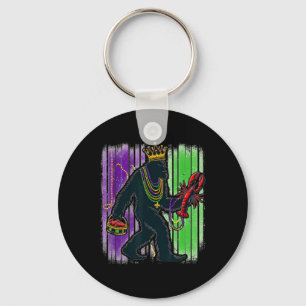 Sasquatch Mardi Gras Bigfoot Funny Men Kids Carniv Key Ring