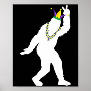 Sasquatch masquerade mardi gras bigfoot believer poster