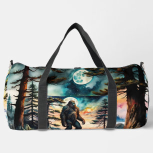 Sasquatch on a Forest Ridge Above Ocean Duffle Bag