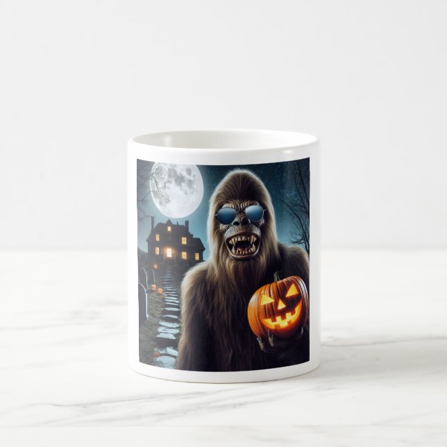 Sasquatch on Halloween Coffee Mug (Center)